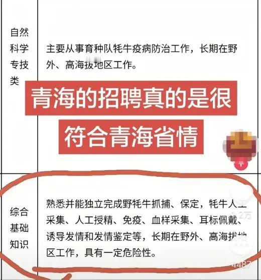 话说这活怕是武松都不敢接...事业单位编制加能独立抓捕野牦牛？最近这则招聘刷