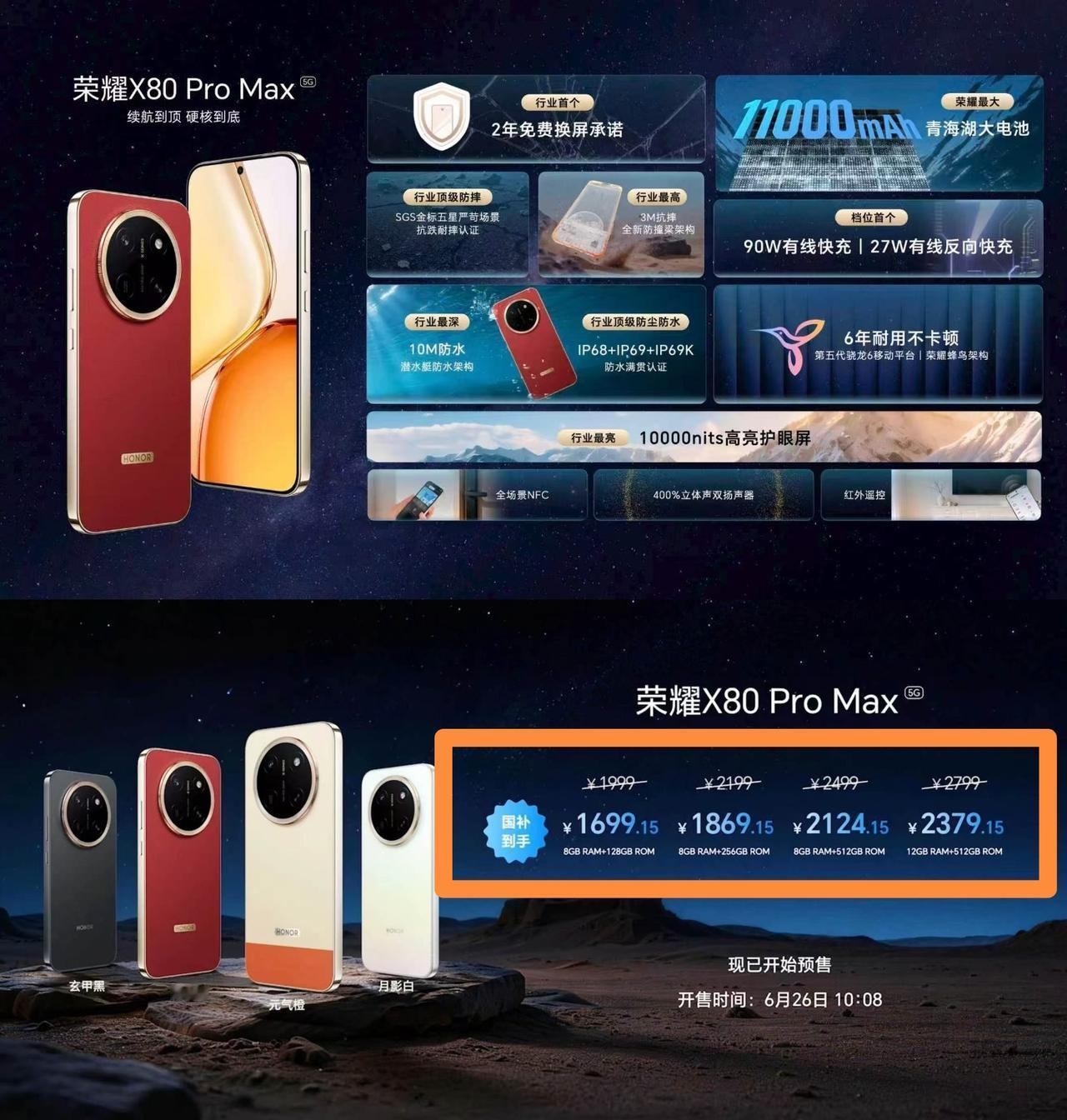 万万没想到[捂脸哭]荣耀X80ProMax竟然没有16GB运存版本了，为了维持