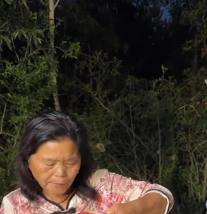 阿杜一家人吃西瓜真有意思！这李佳切西瓜，阿杜妈妈等不及了，直接拿起一半啃起来