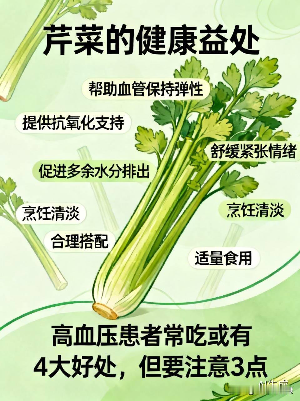 芹菜再次成为焦点！高血压患者常吃，或有4大好处，但要注意3点芹菜是餐桌常客，