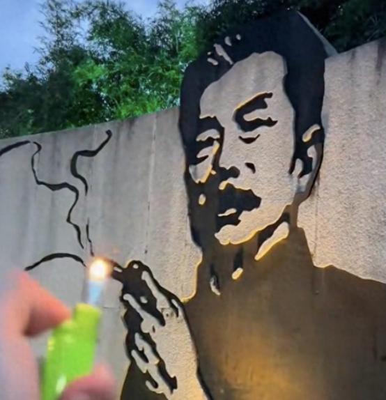 反华势力出现？女子两次举报鲁迅夹烟墙画，身份被扒，果然不简单  绍兴鲁迅纪