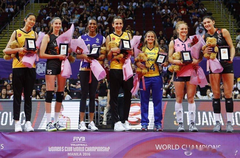 回顾2016年女排世俱杯阵容MVP：🇷🇸博斯科维奇🇺🇸劳埃德-?