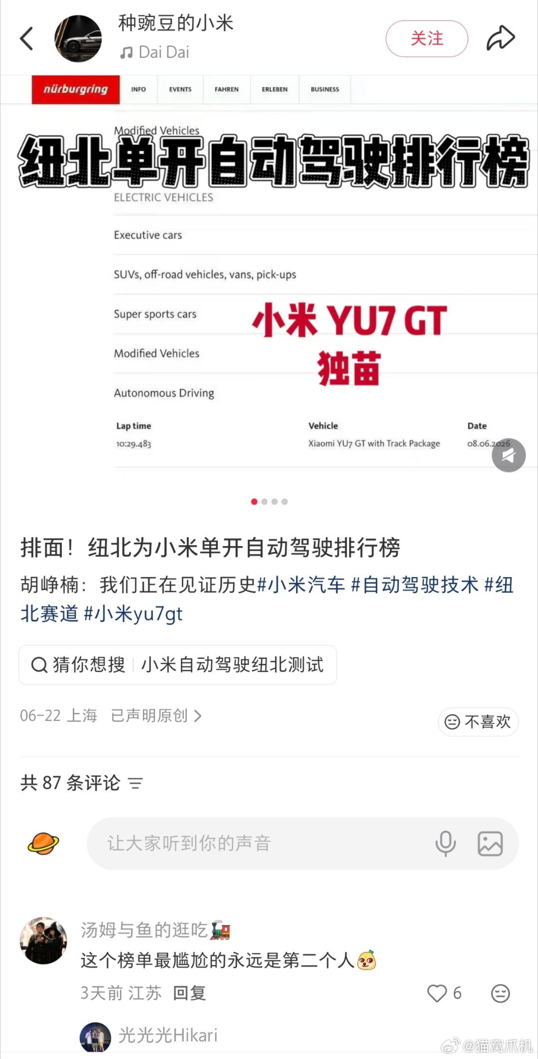 作为上过几次纽北官网的人还是给大家科普下纽北的榜单是个什么情况。纽北官网的所有排