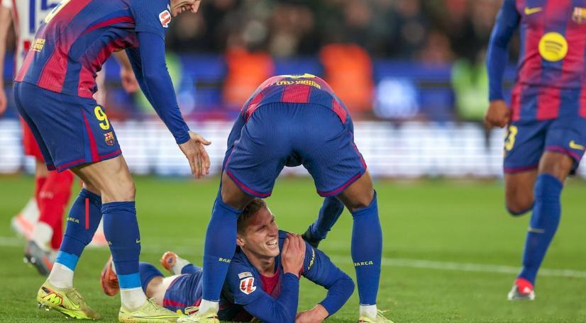 据《每日体育报》报道，在奥尔莫的肩伤问题上，巴萨采取了极为谨慎的态度，宁可放慢康