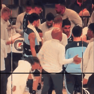 莫兰特有点过分了哈，竟然拿球和他教练的光头比！我就想知道，这是比大小呢，还是比哪