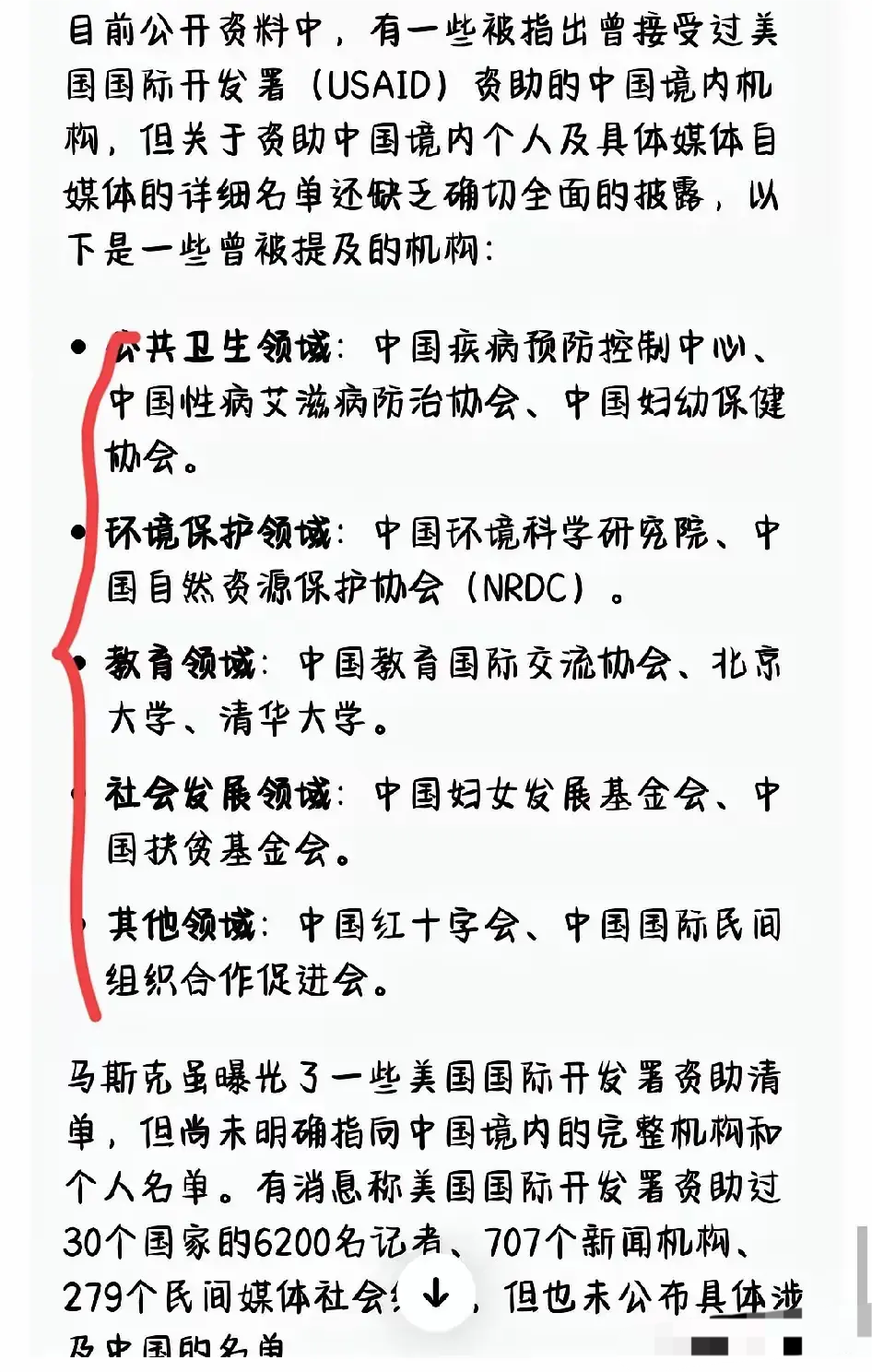 美国国际开发署在我国的资助名单浮出水面。