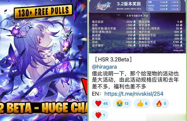 崩铁: 300星琼奖励! 3.2首批7位常驻角色名单! 3.8确定up大丽花!