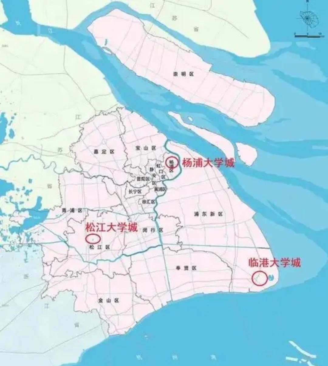 上海九个大学城的分布上海有9个大学城，分别是松江大学城、杨浦大学城、闵行大学城