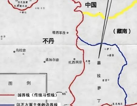 看到中国和不丹之间存在最大的一块领土争议，就是墨拉萨丁。这地方面积不小，有33