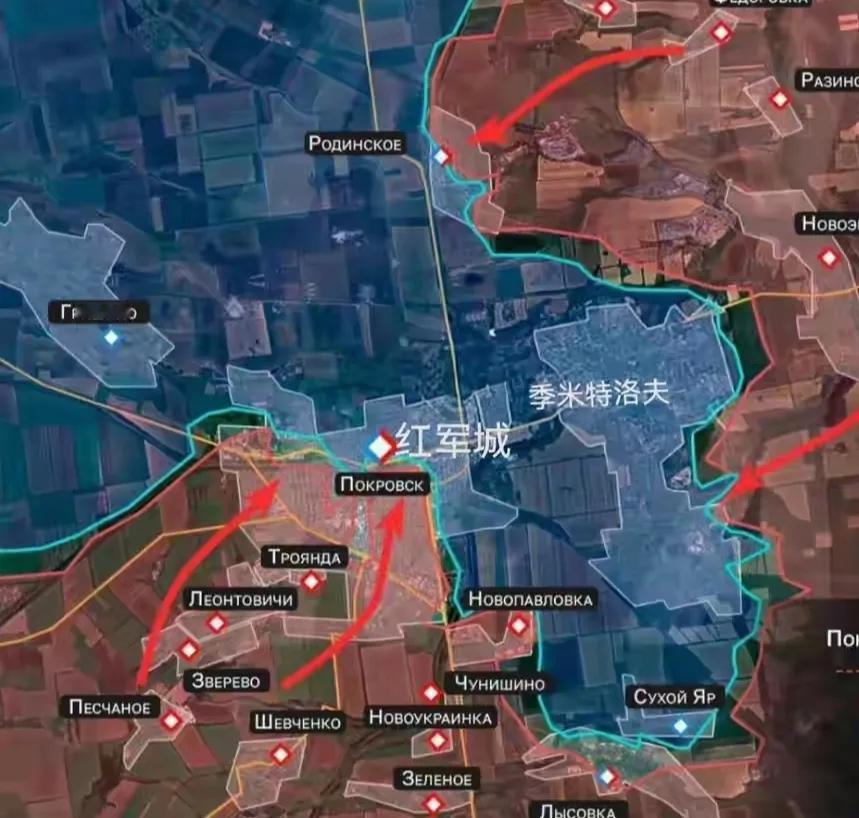 红军城北部的罗金斯克镇已于10月23日被俄军几乎完全拿下。这一突破切断了红军城