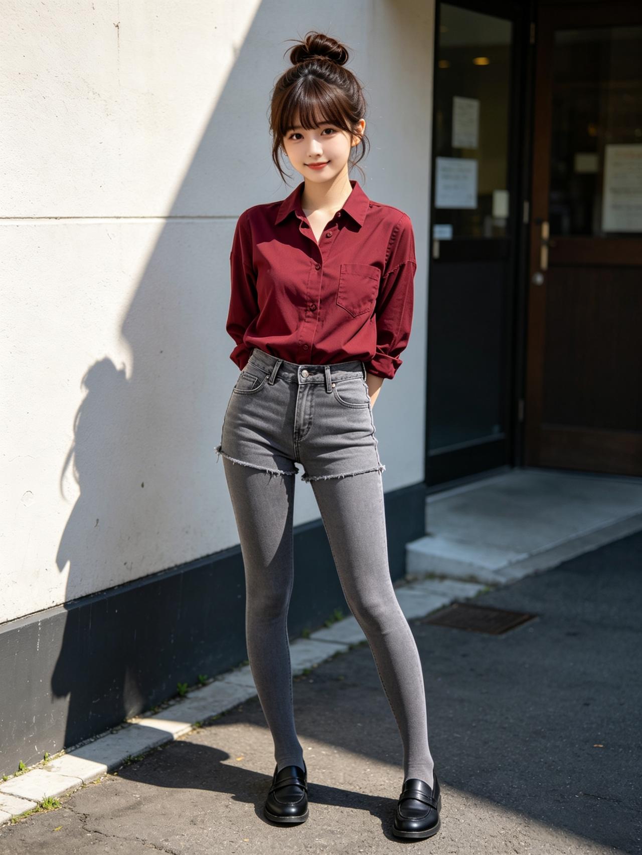 元气少女穿搭指南：红衬衫+破洞牛仔裤，轻松出街！女生如何穿搭看起来时尚更有品味呢