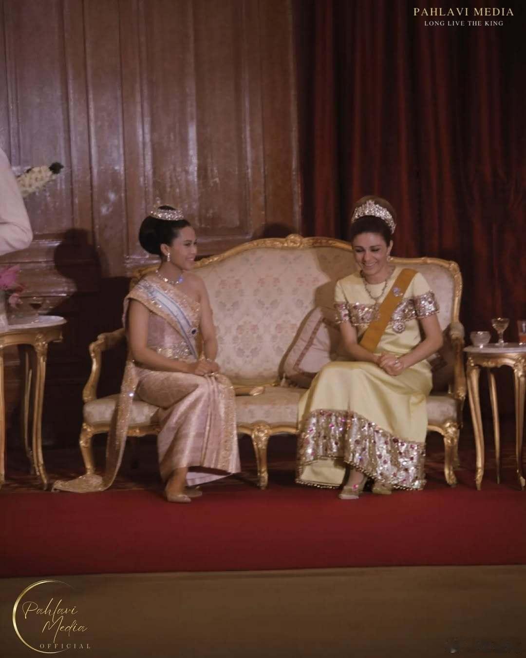 泰国王室🇹🇭1968年2月，当时的伊朗皇帝穆罕默德·礼萨·巴列维和皇后法拉