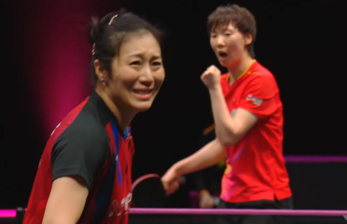 韩莹今天状态能完爆桥本帆乃香。鳗鱼打的太难，韩莹的正手这么强。反手好，