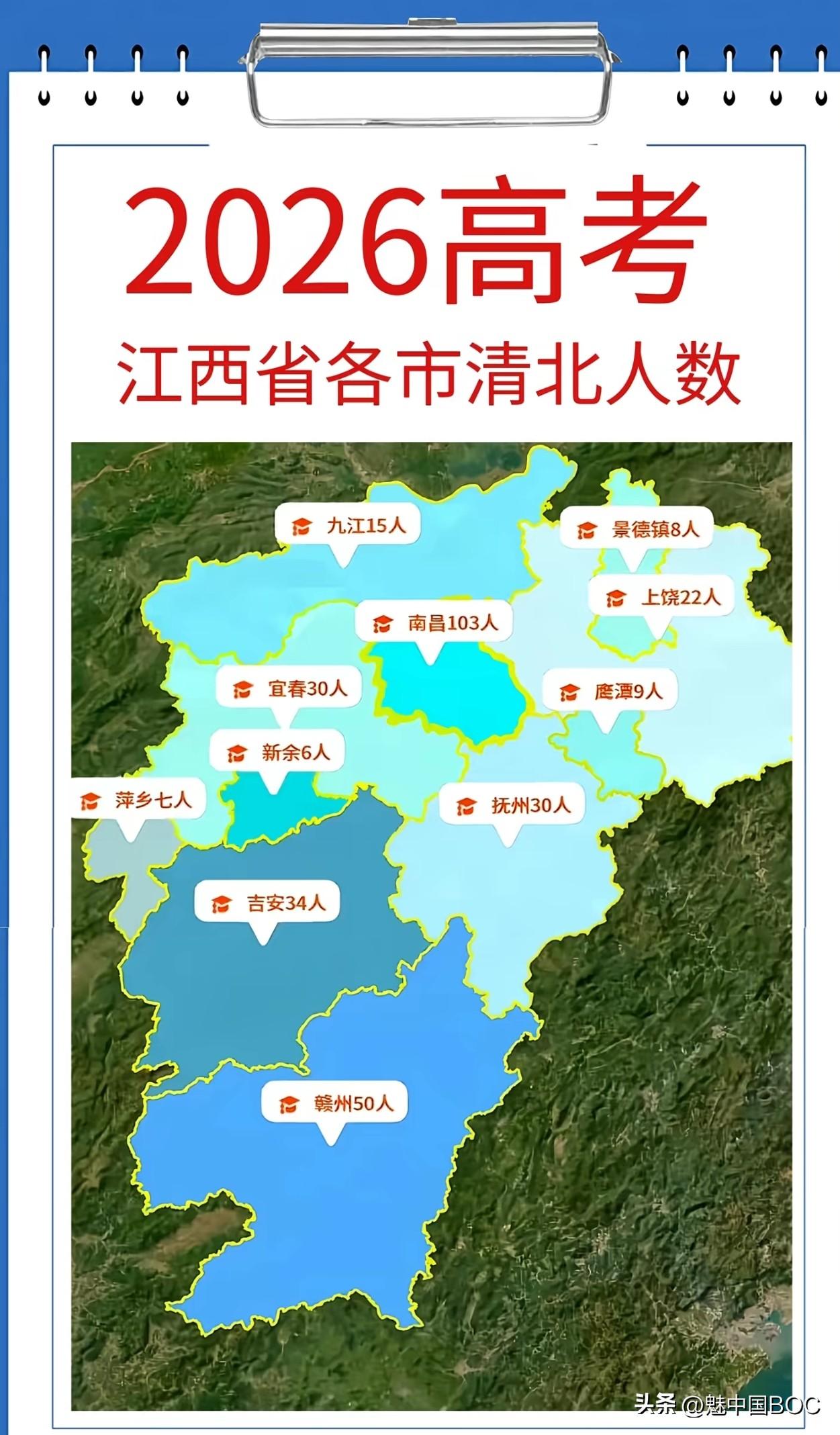 看到这份2026年江西省的高考成绩分布，很多网友第一眼就被那张亮眼的地图惊到了，