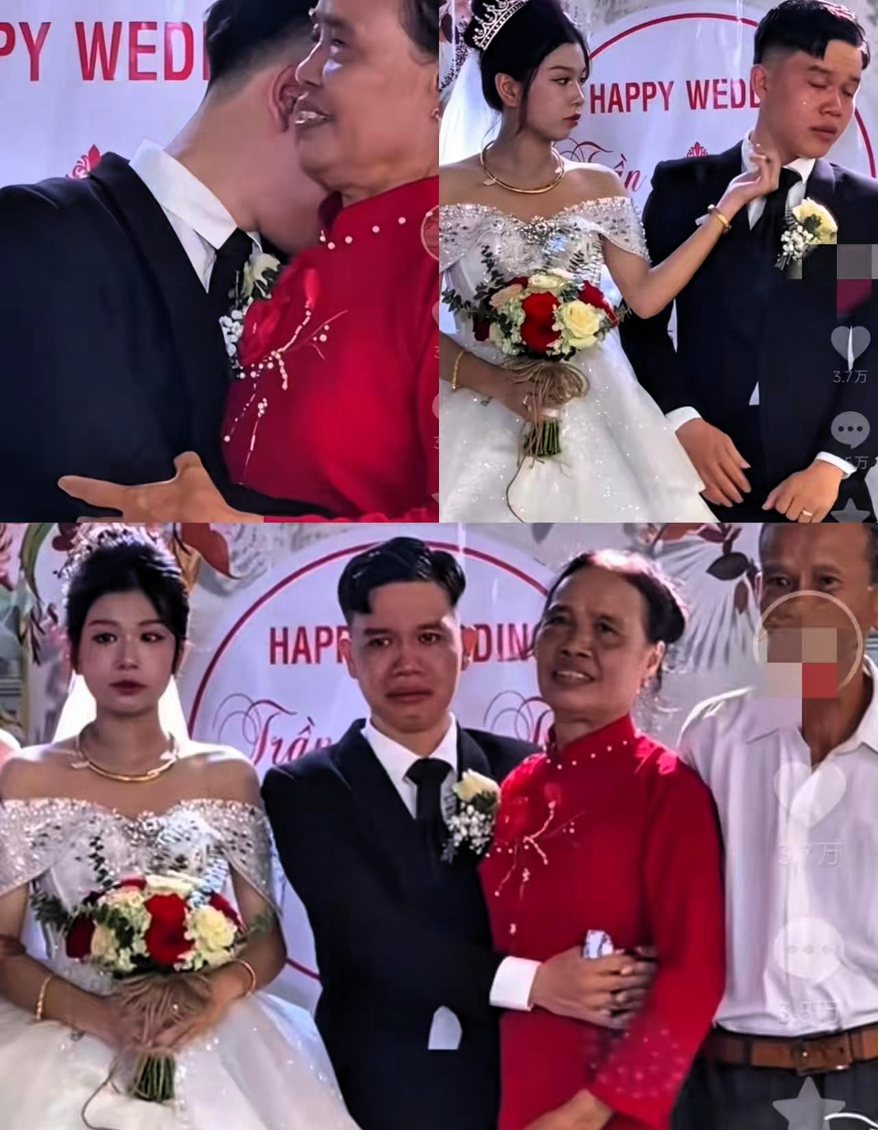 “彻底解释不清了！”山西一结婚现场，新郎一把抱住妈妈的腰，哭的稀里哗啦，情到深