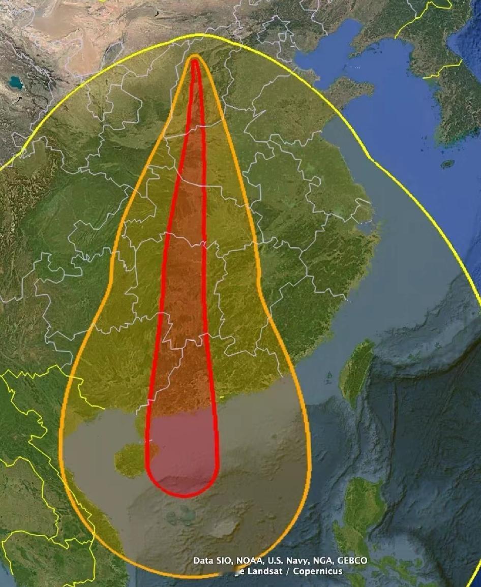 南宁火箭云预告拉，5月12日晚，广西大部可见5月12日晚上19:50~20: