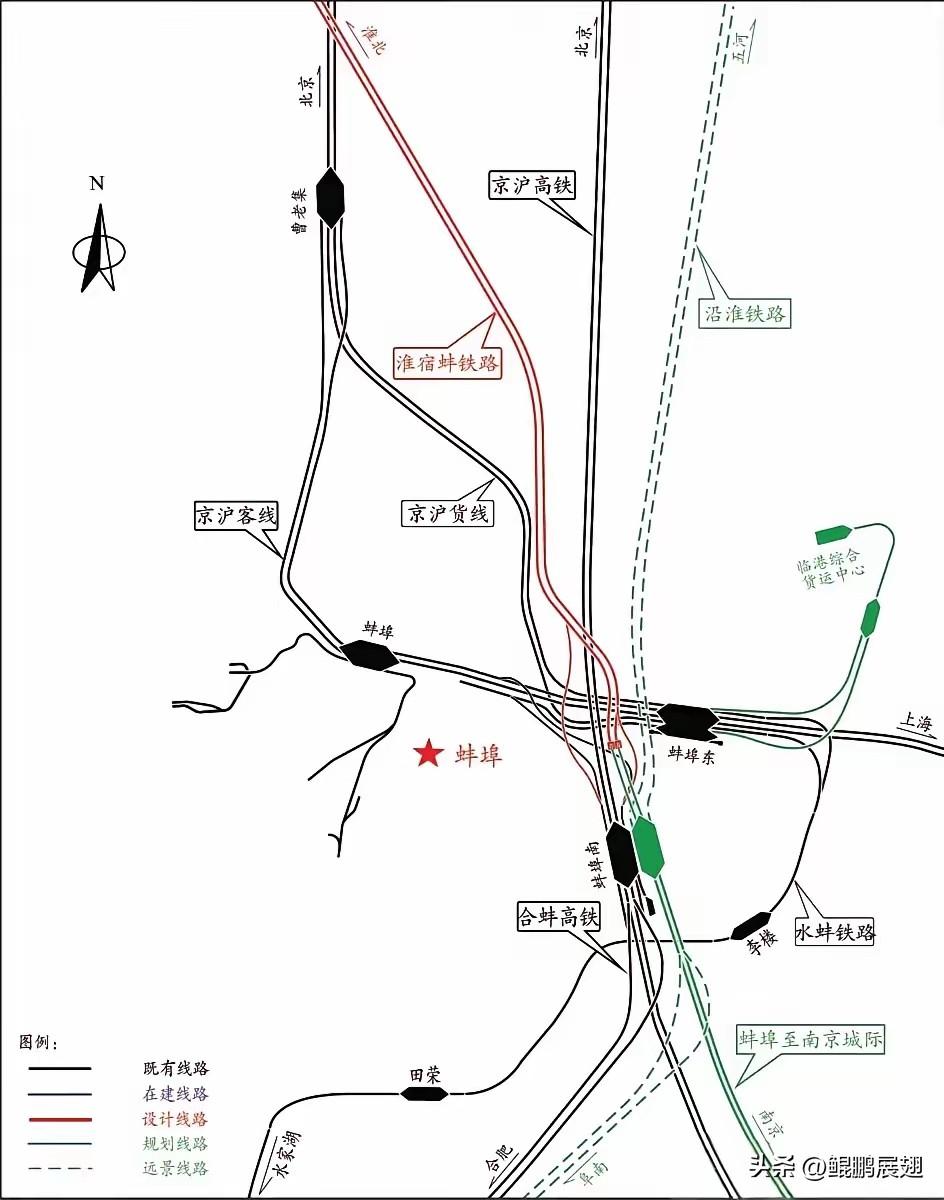 就算蚌南联络线开通，淮北高铁也开不进蚌埠市区，除非先开到蚌埠南然后掉头折返才能进