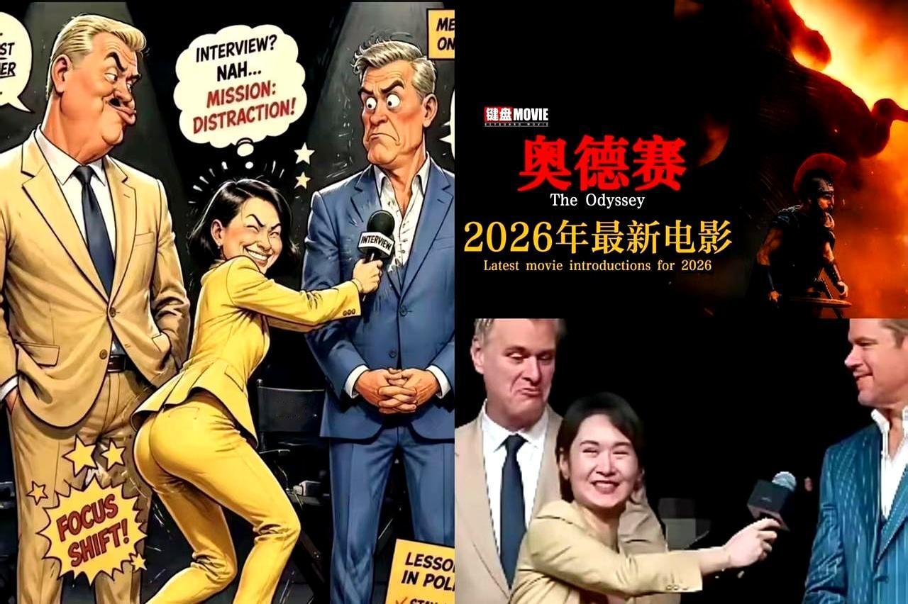 上海台主持人采访外宾时卑躬屈膝的谄媚样，不仅被老外做成恶搞图四处疯传，还直接把大