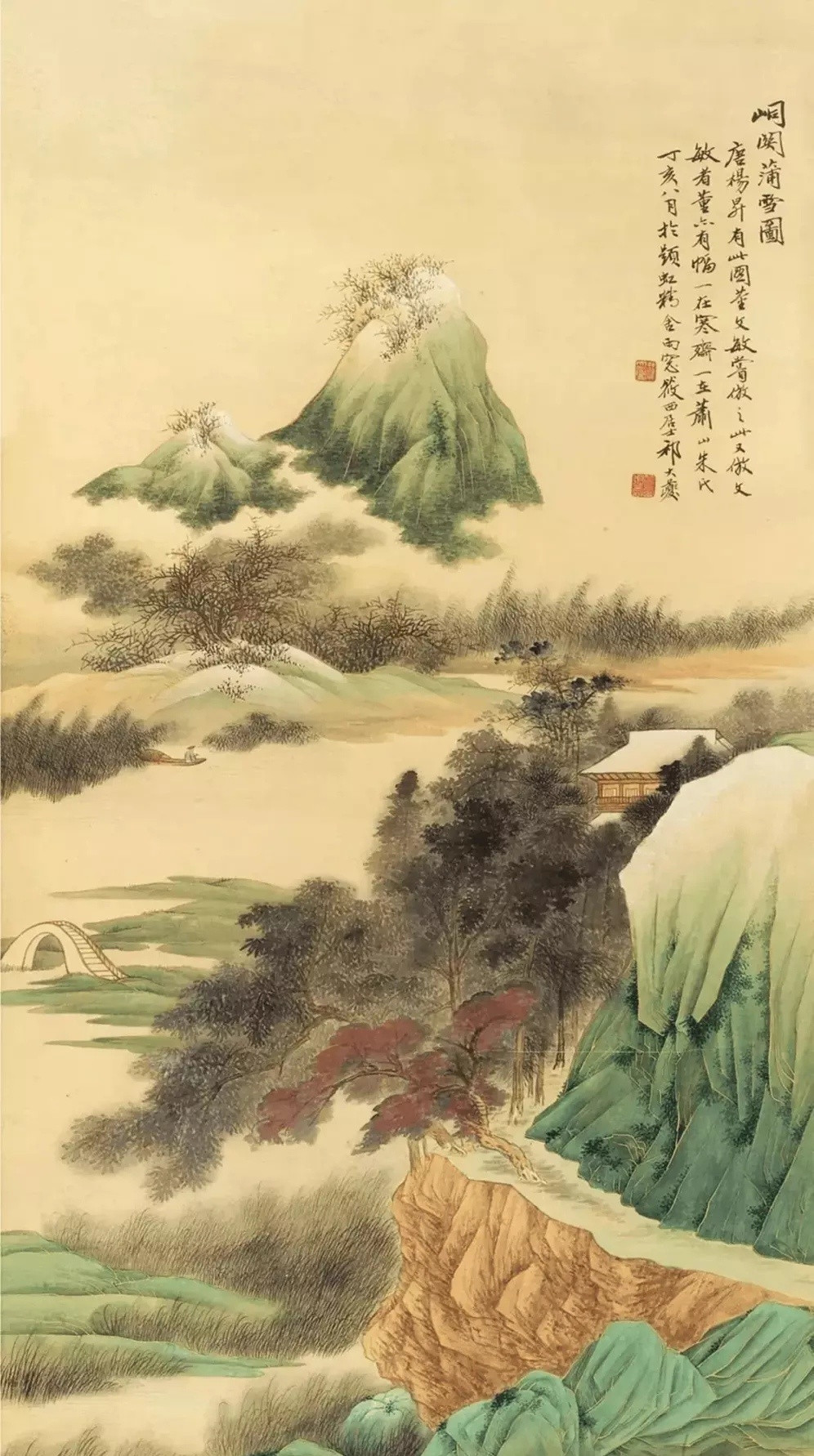 祁大夔山水画，苍润清逸。祁大夔（1921—1982），号筱西居士，是海上名家祁昆