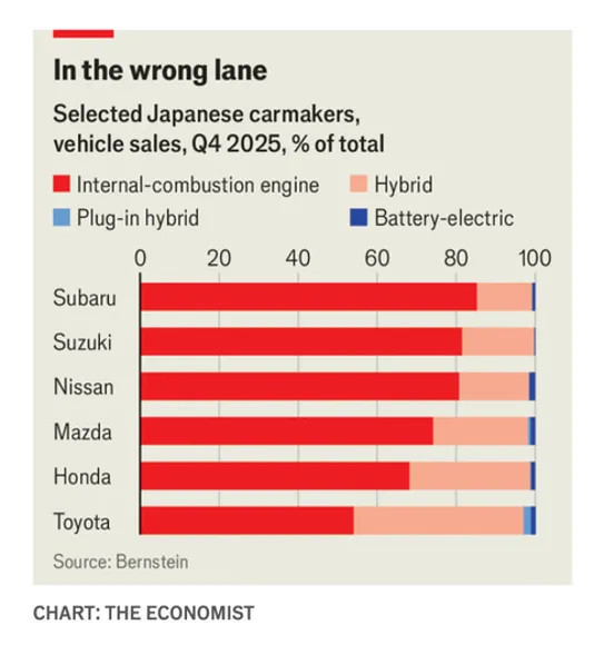 看到一篇文章，提到日本制造商在全球汽车市场已经从三分之一降低到四分之一左右。虽然