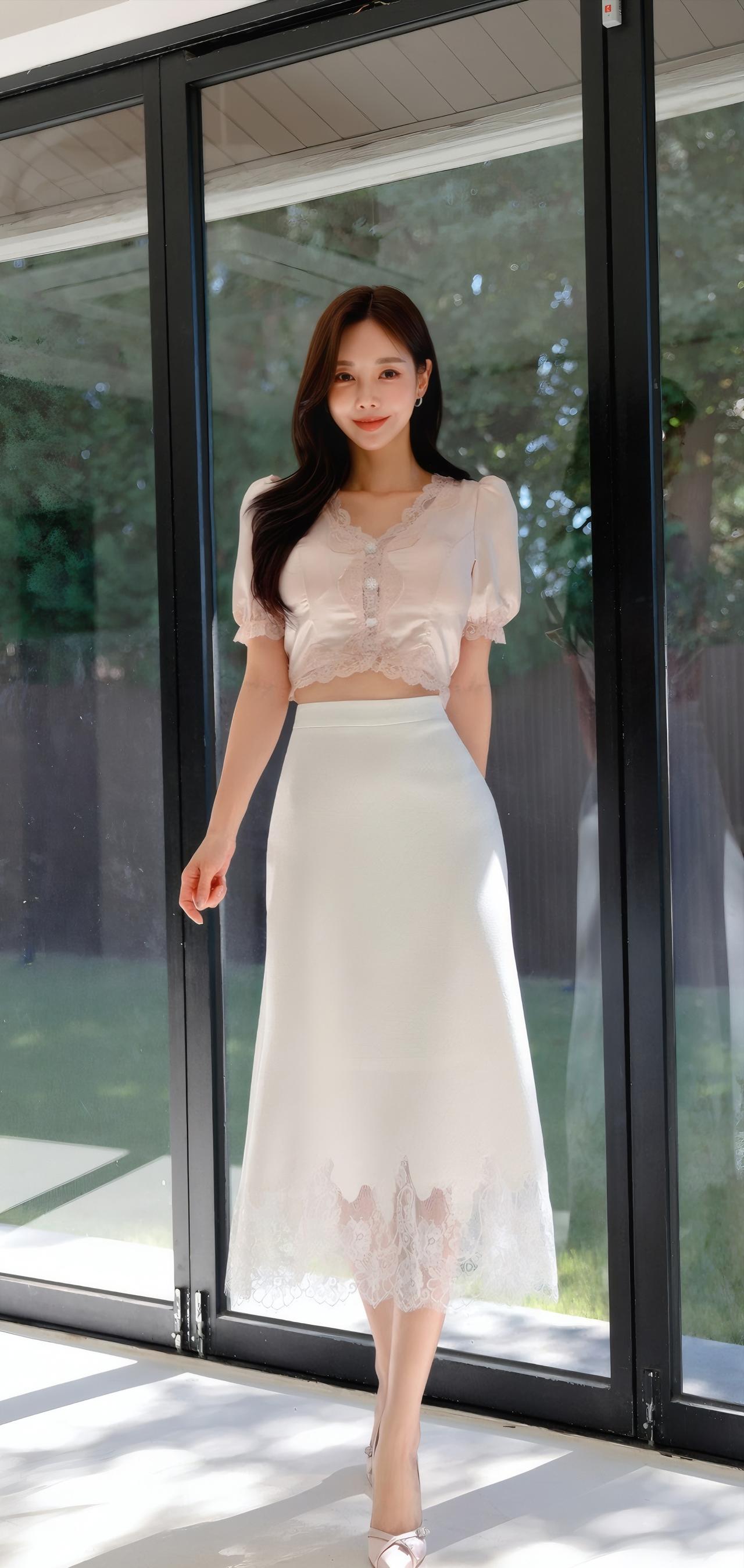 优雅蕾丝裙，清新夏日风，轻松出行必备！🌞👗💃