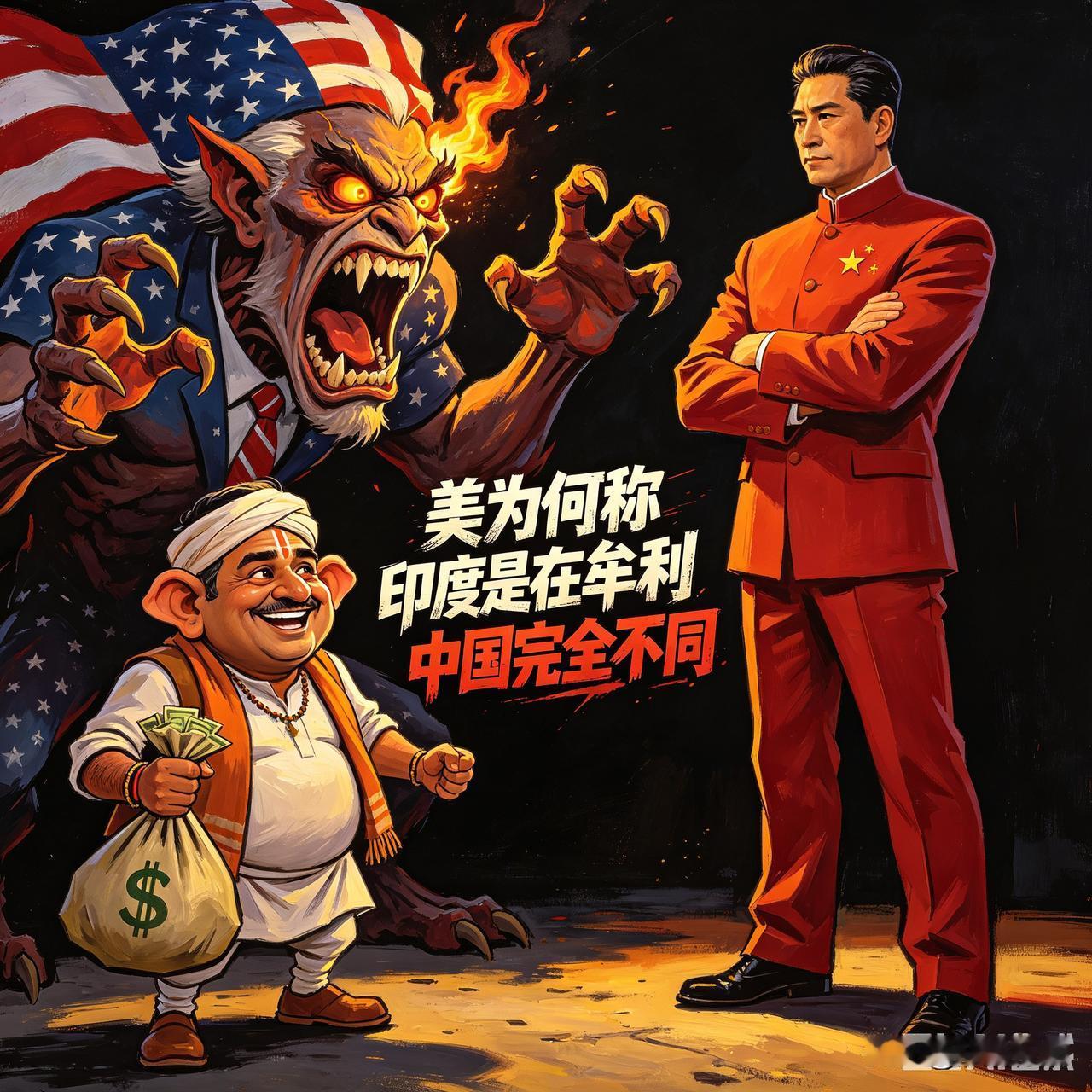 美国赤裸裸双标：说印度“牟利”，对中国却改口“完全不同”最近美国财长贝森特
