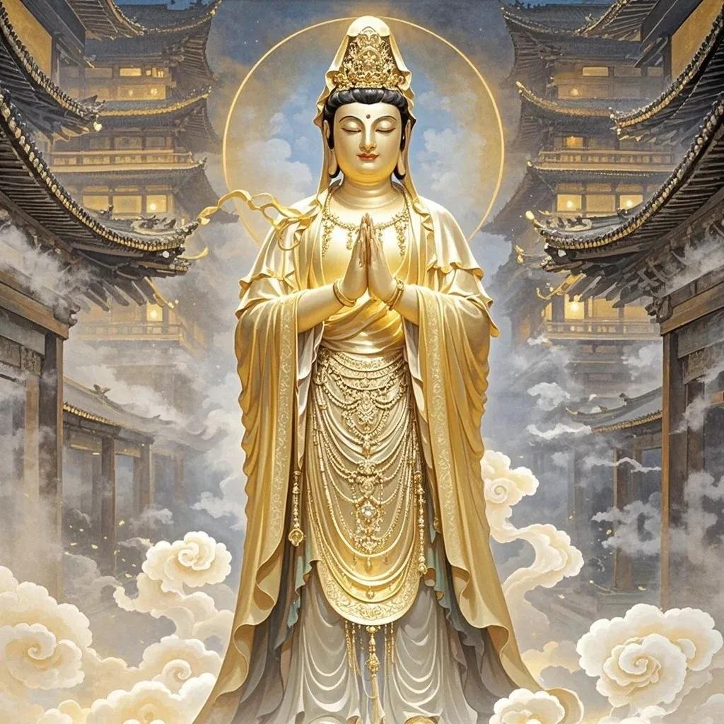 刷到南海观世音菩萨，别当没看见，见者好运，心想事成，留下一句“南无观世音菩萨”菩