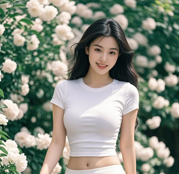 花影斑驳小径上，她拾起一地春光