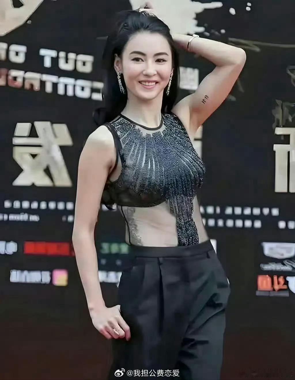 很好奇张柏芝的纹身是什么意思，有人懂吗？张柏芝有种经济上行的美