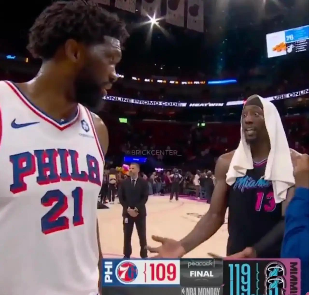 阿德巴约面对重型中锋终于游刃有余了热火战胜76人，阿德巴约再砍下83分后终于