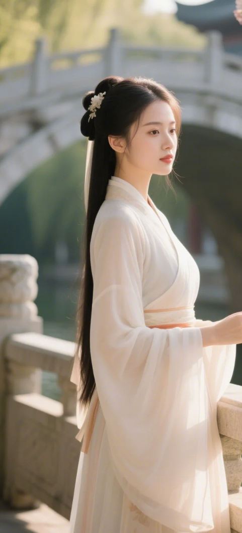 家人们，古装美女赏花时，我该说‘姑娘芳名’还是‘姐姐好飒’？