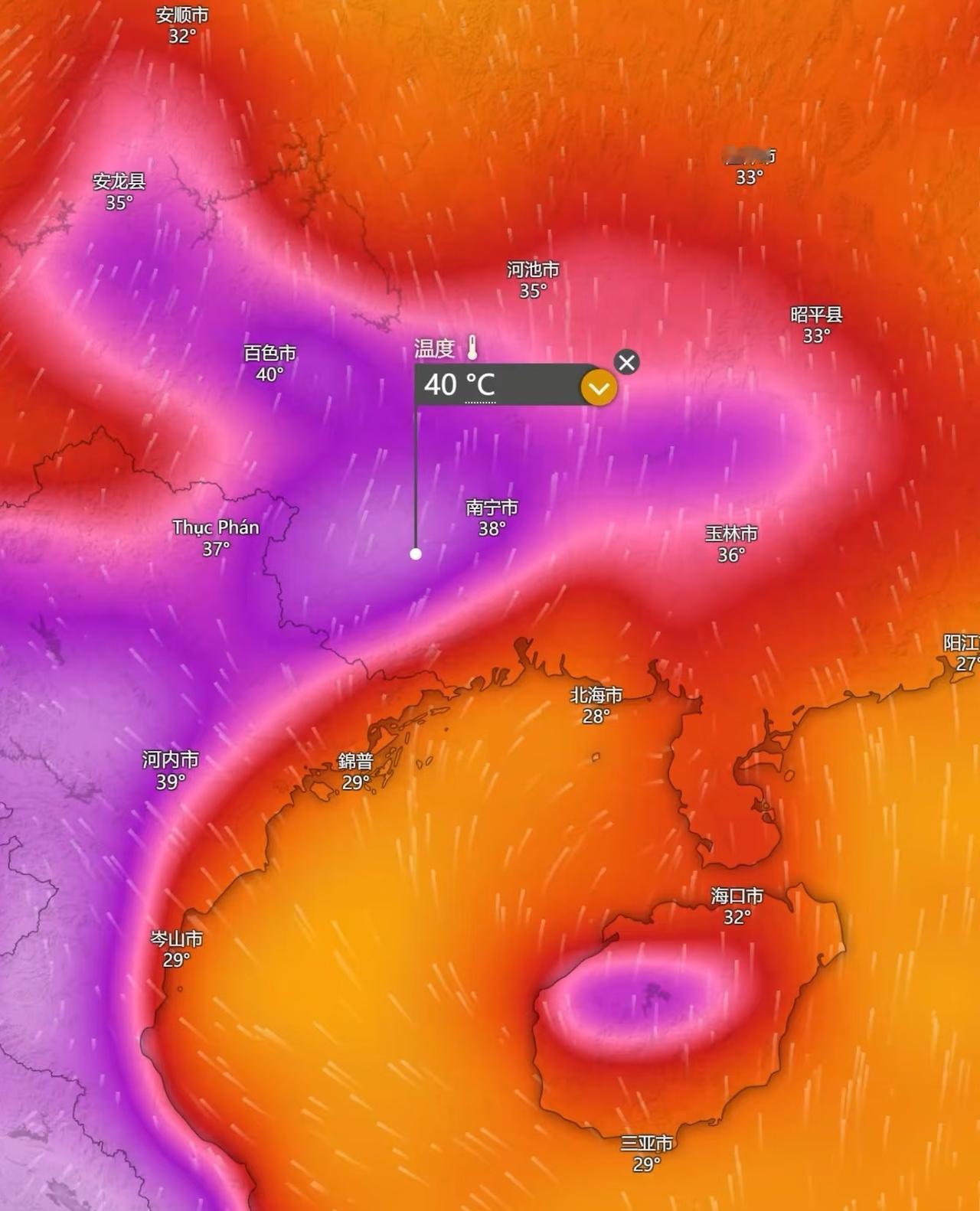 广西热得没边了，居然比非洲还热！10号田阳40度，田东、百色也快40度，好几个地