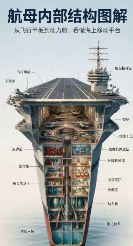 你以为造航母最难的是特种钢？是电磁弹射？都错了。把一张航母剖面图摊开在桌上，从底