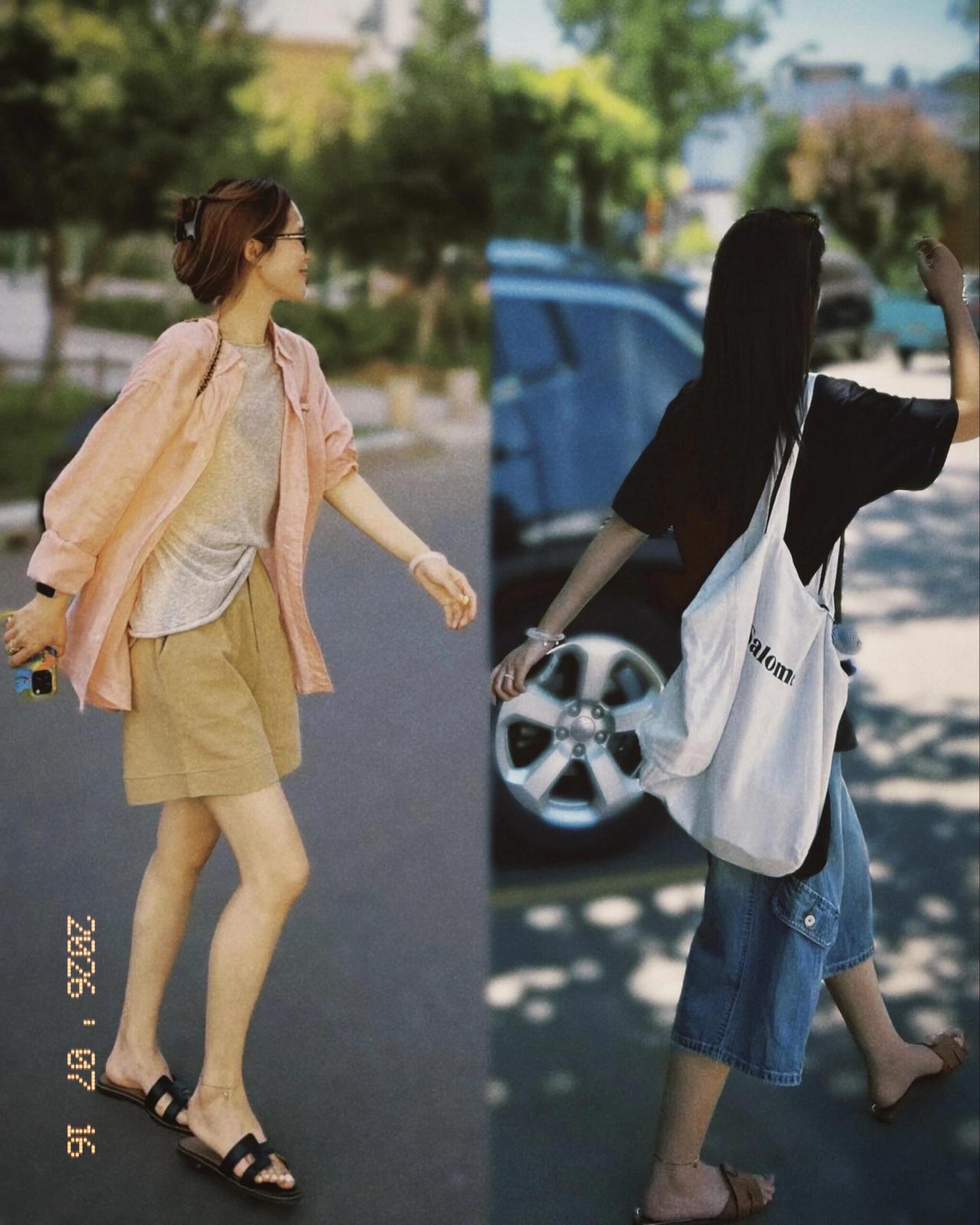 韩里韩气夏日街拍！满满的韩式休闲氛围感，每套穿搭随性又耐看。大多选用宽松T恤、