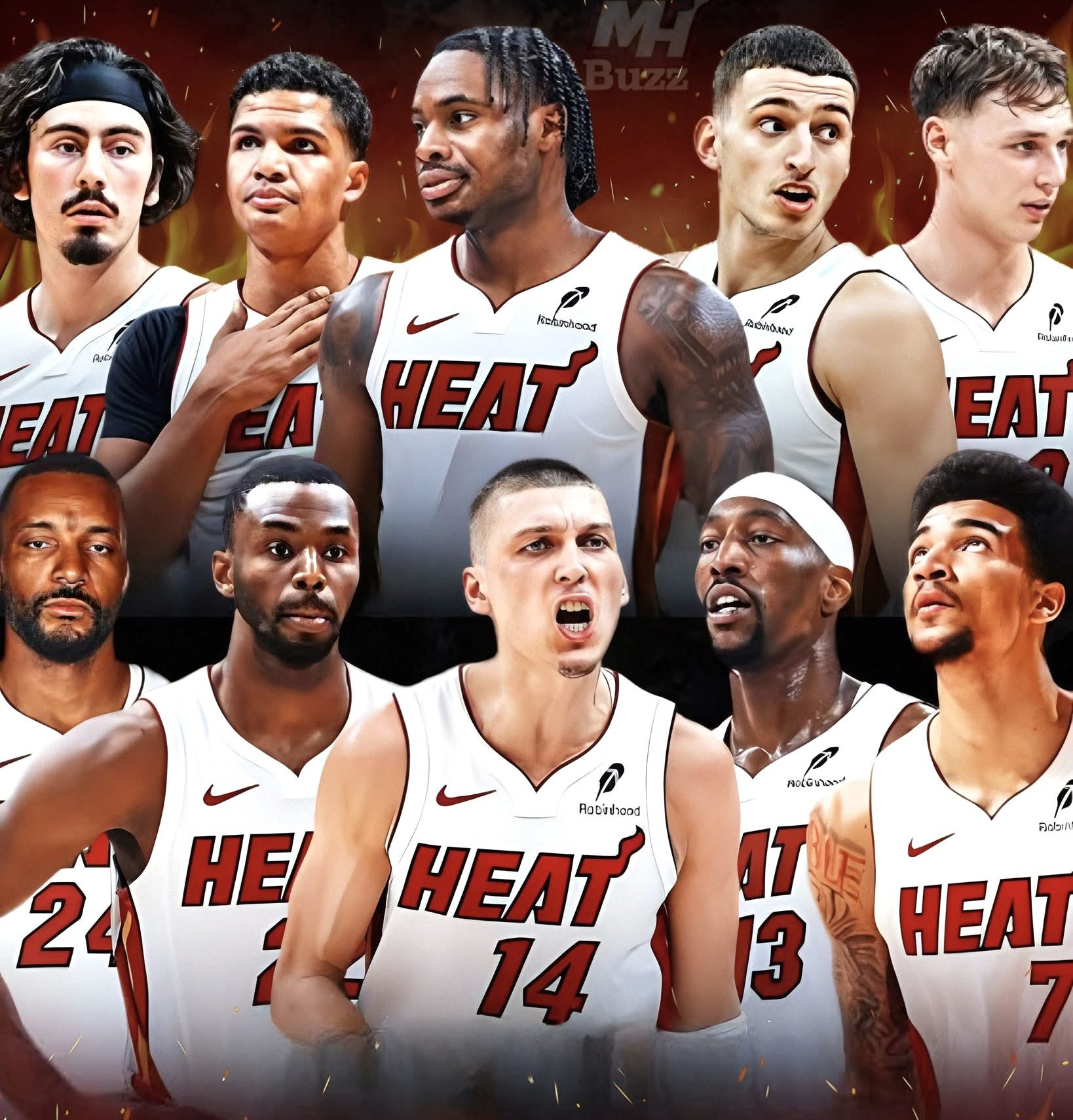 热火队在19场比赛后的联盟排名：投篮进球数第1（44.7）比赛节奏第1（10