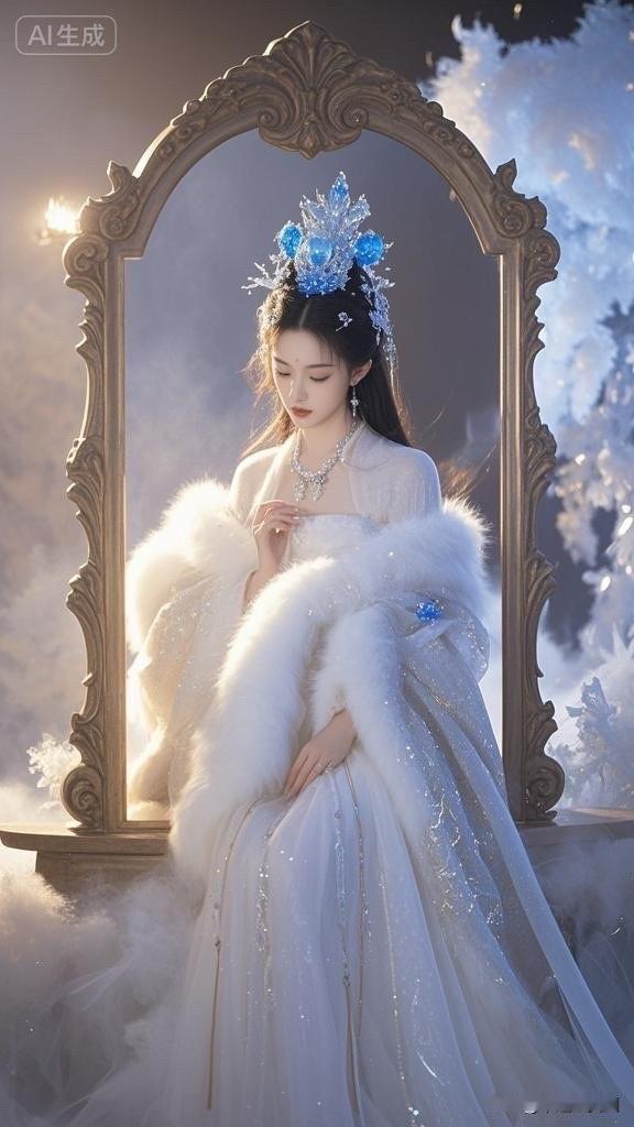 梦幻蓝宝石发饰，仙气飘飘的公主风！