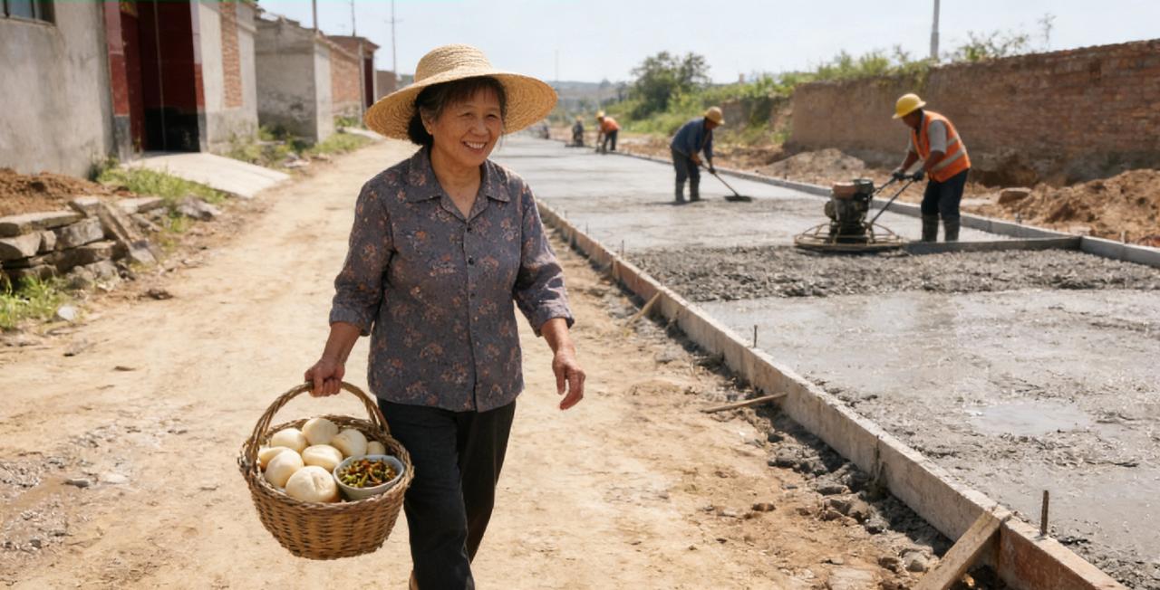 全村凑钱150万修路，只有独居大妈没出钱，她默默给工人送了20天饭菜，路通后，村