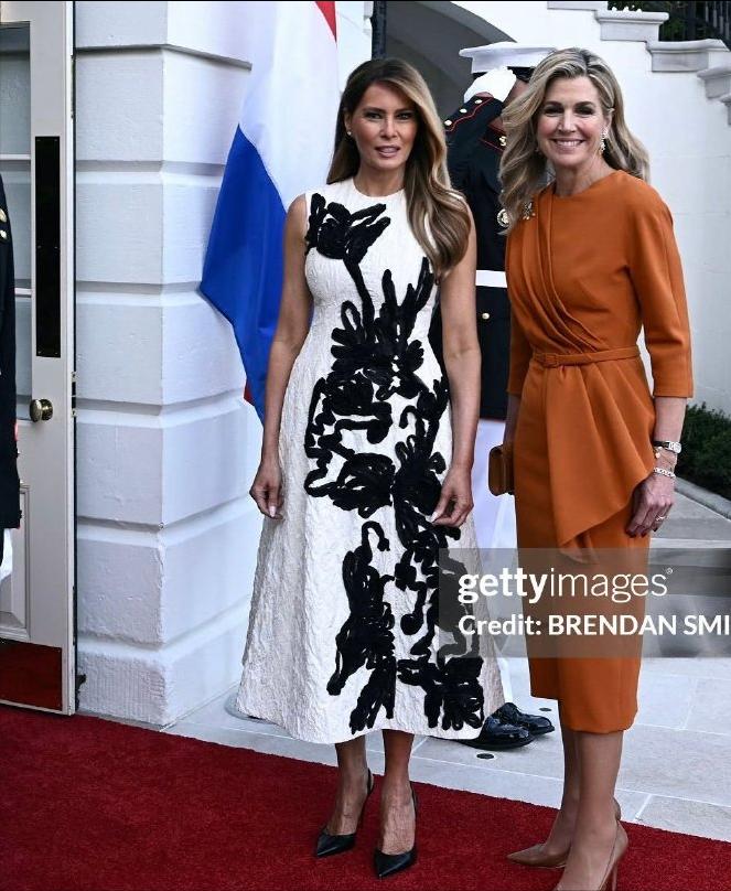 荷兰国王夫妇对美国访问三天在华盛顿，两对大块头夫妇友好会晤，爱笑