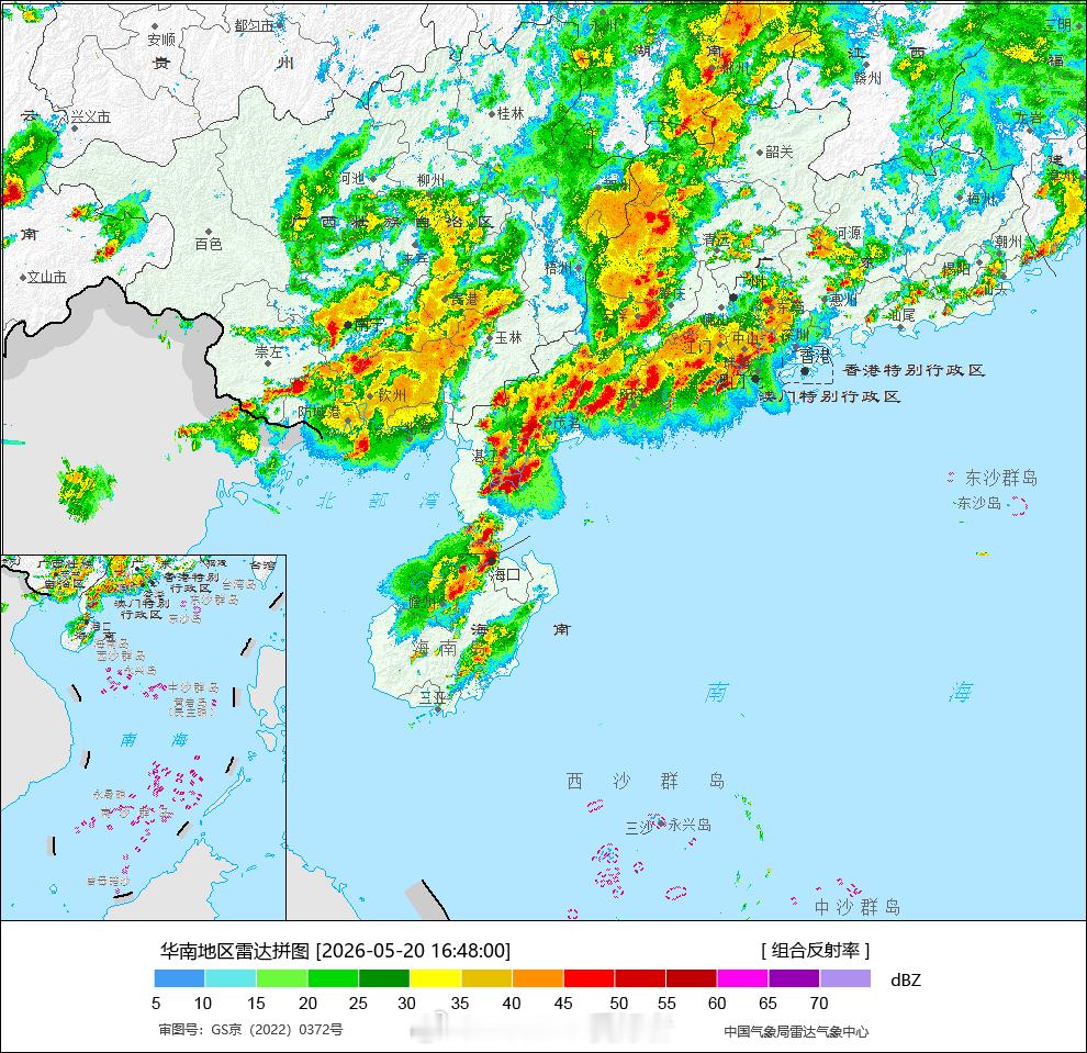 强对流天气今天，华南地区的暖区对流真的特别强，非常猛！位于粤西的广东恩平，是遭