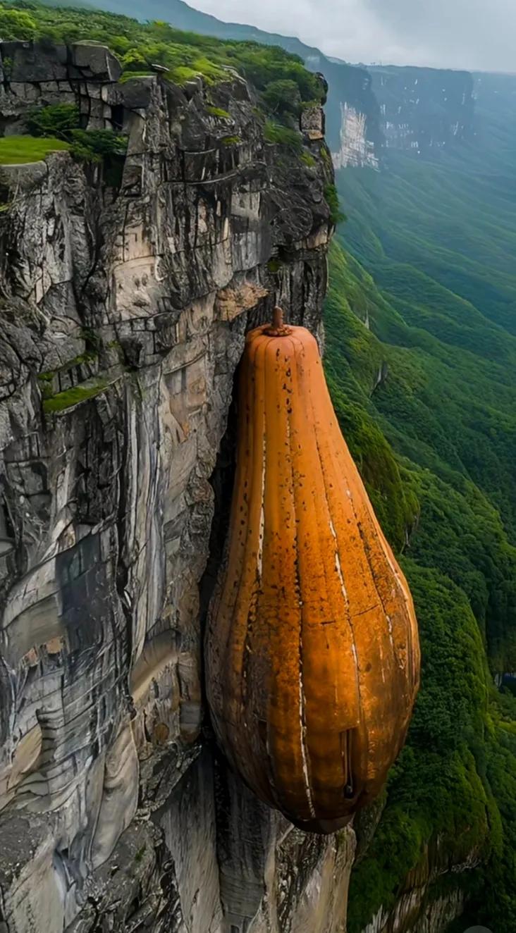 悬崖上的南瓜大峡谷之巅风景岭上奇观