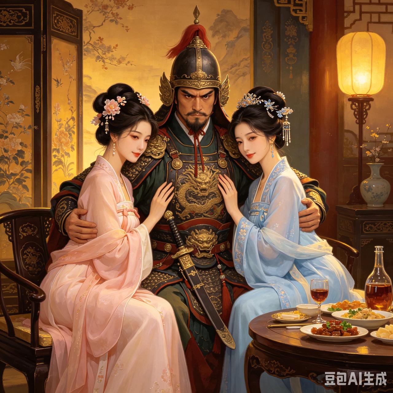 南宋初年，韩世忠麾下有一位部将，骁勇善战，豪迈重情。家中豢养着两名姬妾，皆是年轻