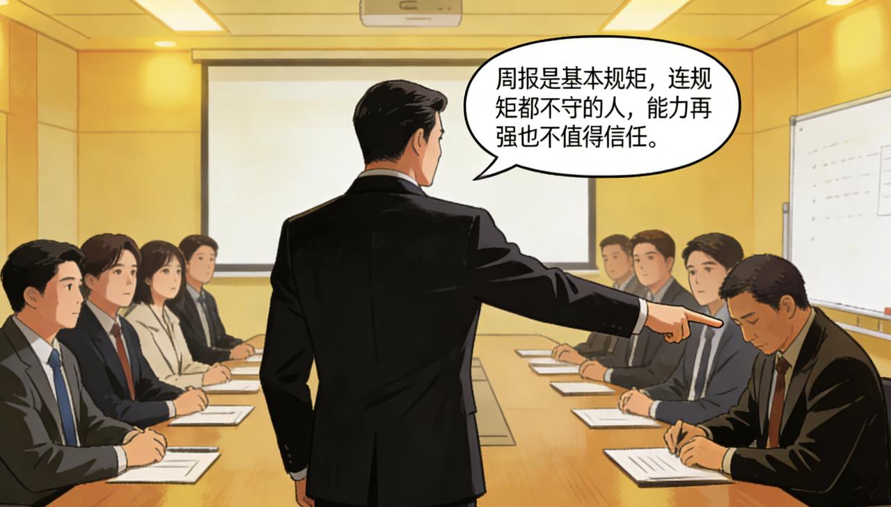 部门每周一交周报，雷打不动。唯独老周，从来不交。主管催他，他说“忘了”；主管骂