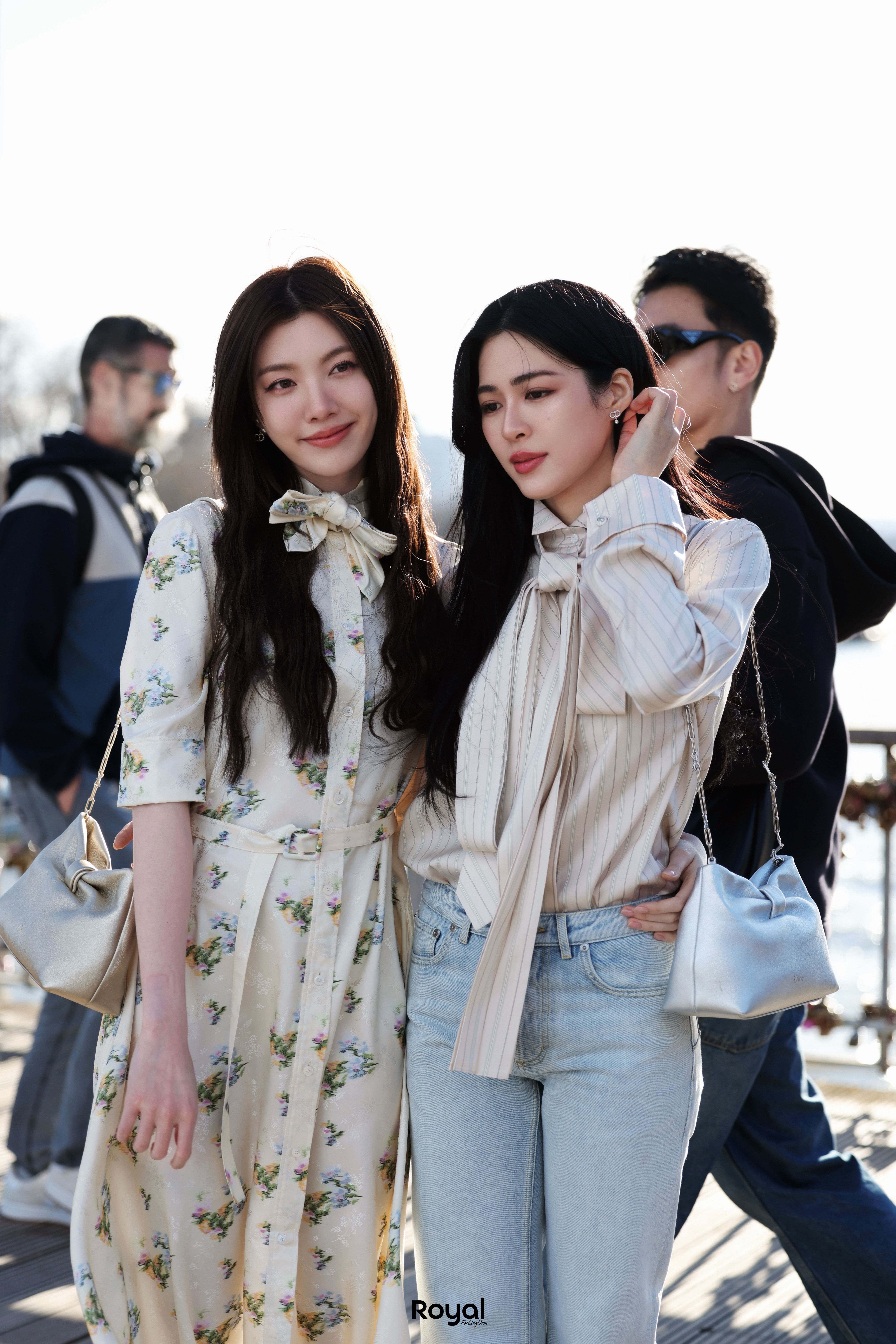 邝玲玲、Orm迪奥巴黎时装周街拍路透，好美的迪奥双姝