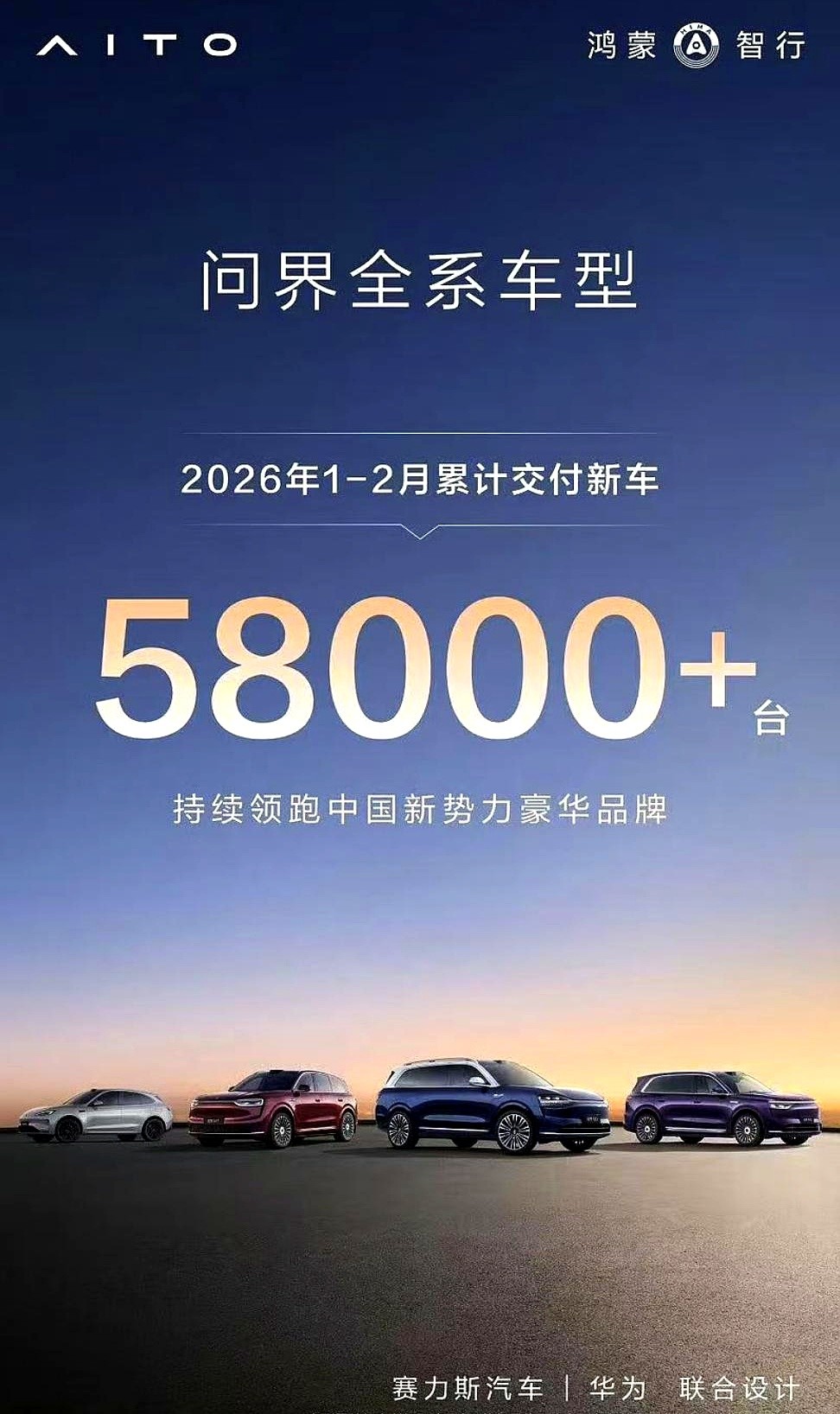 乘联会最新快报把问界二月的成绩单摊在桌面，销量一万八出头，同比涨了59%听着挺喜