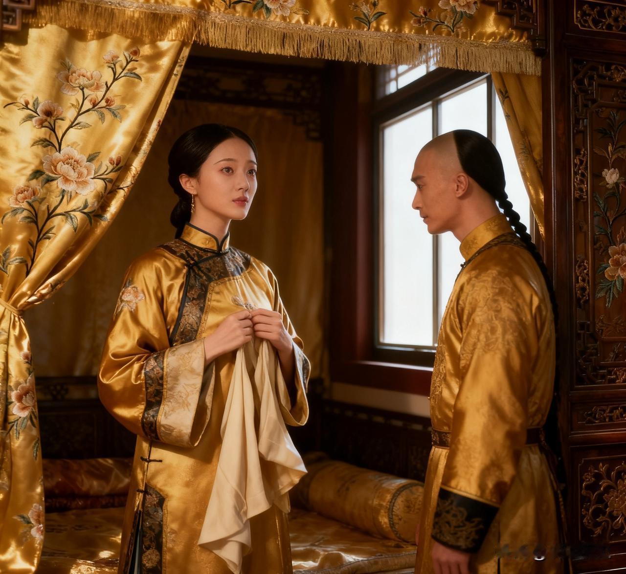 1752年，乾隆趁傅恒在外打仗，偷偷把傅恒夫人召进宫里，一把抱住她，傅恒夫人娇羞