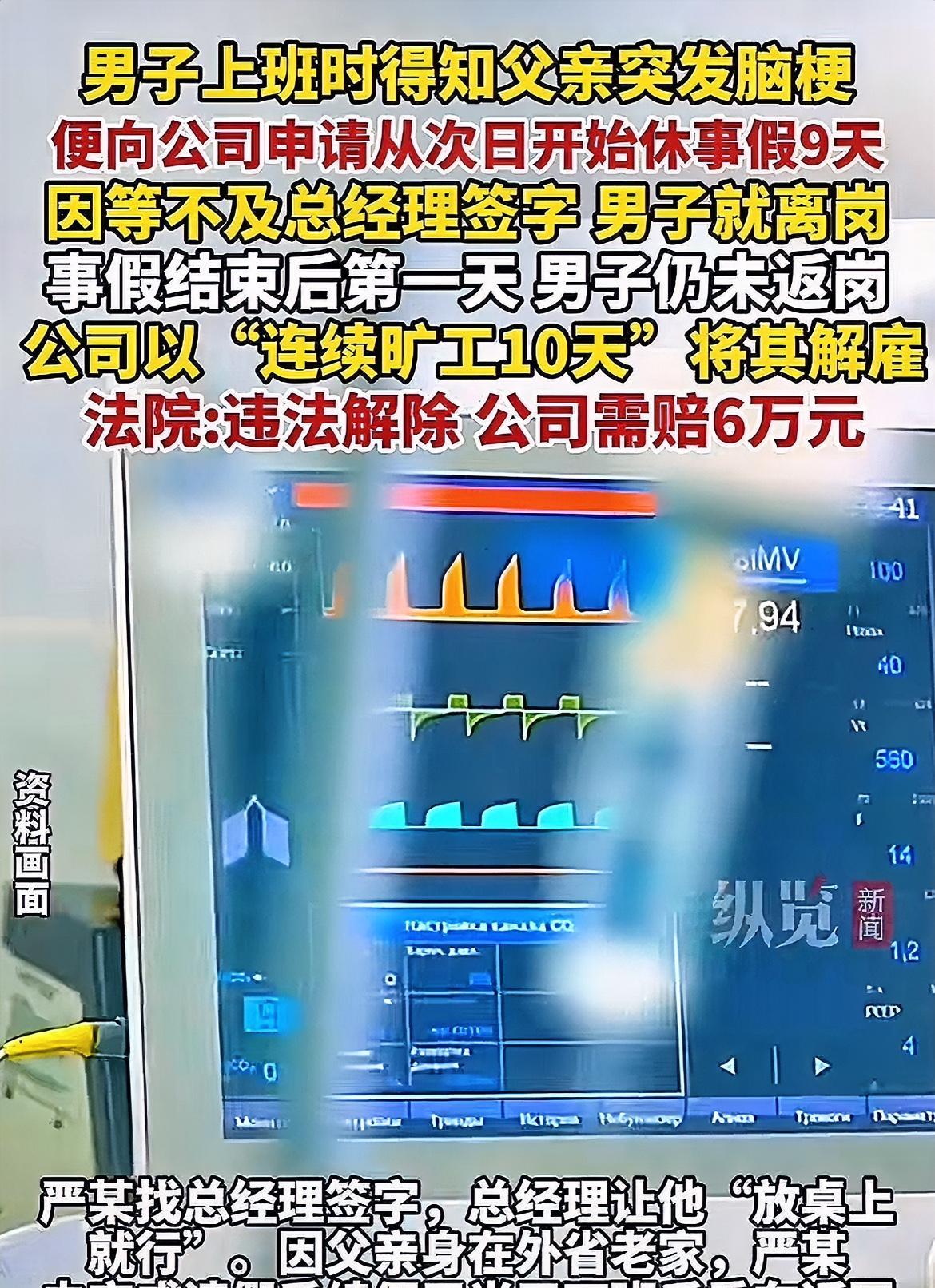 这样这么没人性的公司迟早倒闭！员工请假回老家看脑梗的父亲，公司竟以没完成请假流程