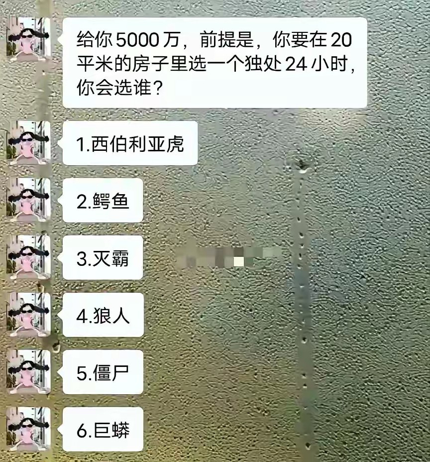 给你五百万，前提是你要在二十平方米的房子里独处24小时，你会选谁？