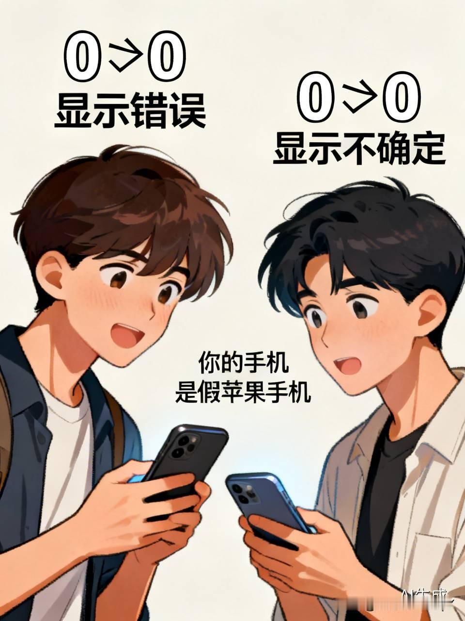 有个姑娘攥着个苹果手机，风风火火冲进修理店找老板，说：“你瞅瞅我这手机，咋算0÷