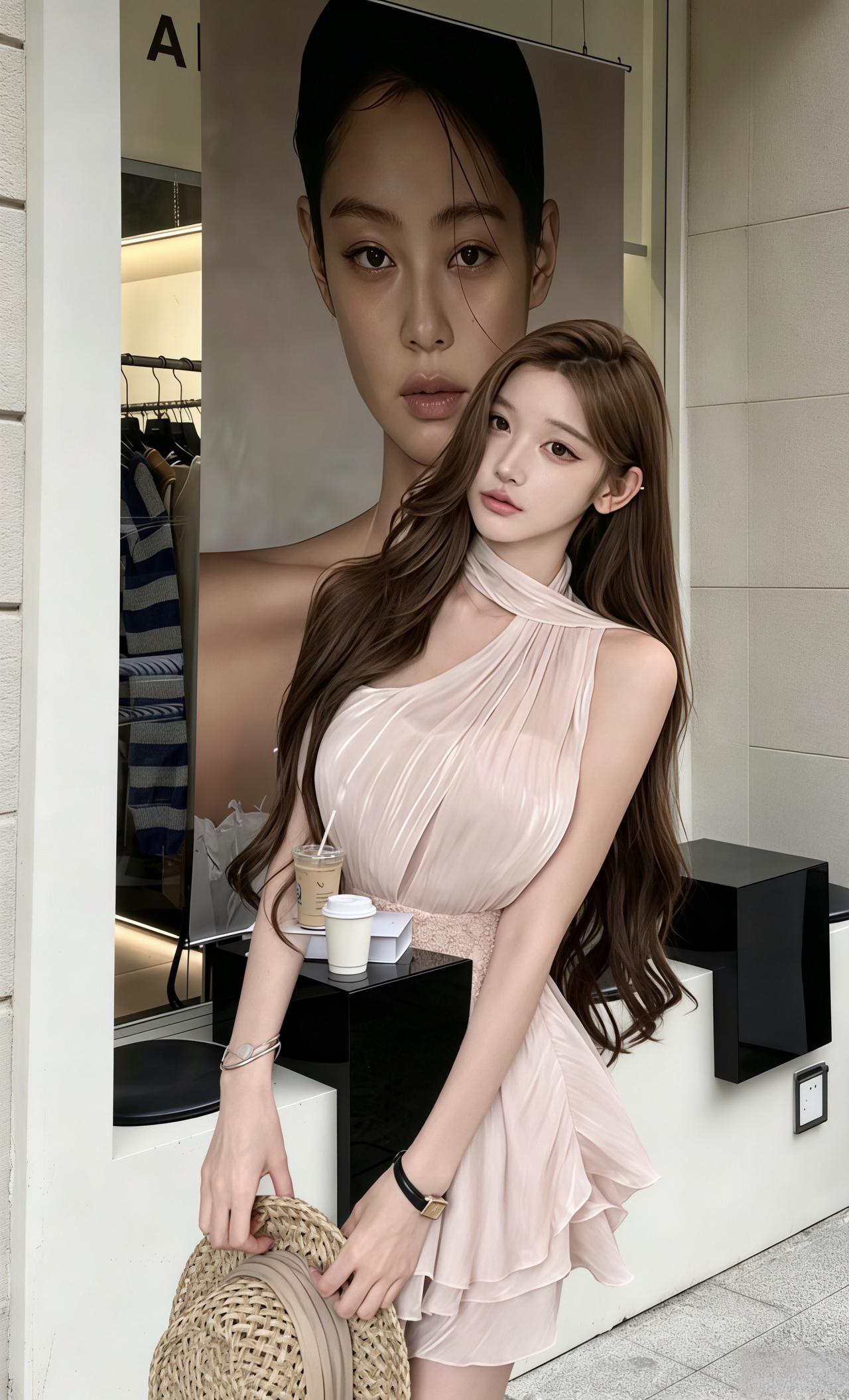 纯欲仙女系列粉色系纯欲风纯欲性感抹胸小礼服气质挂脖连衣裙