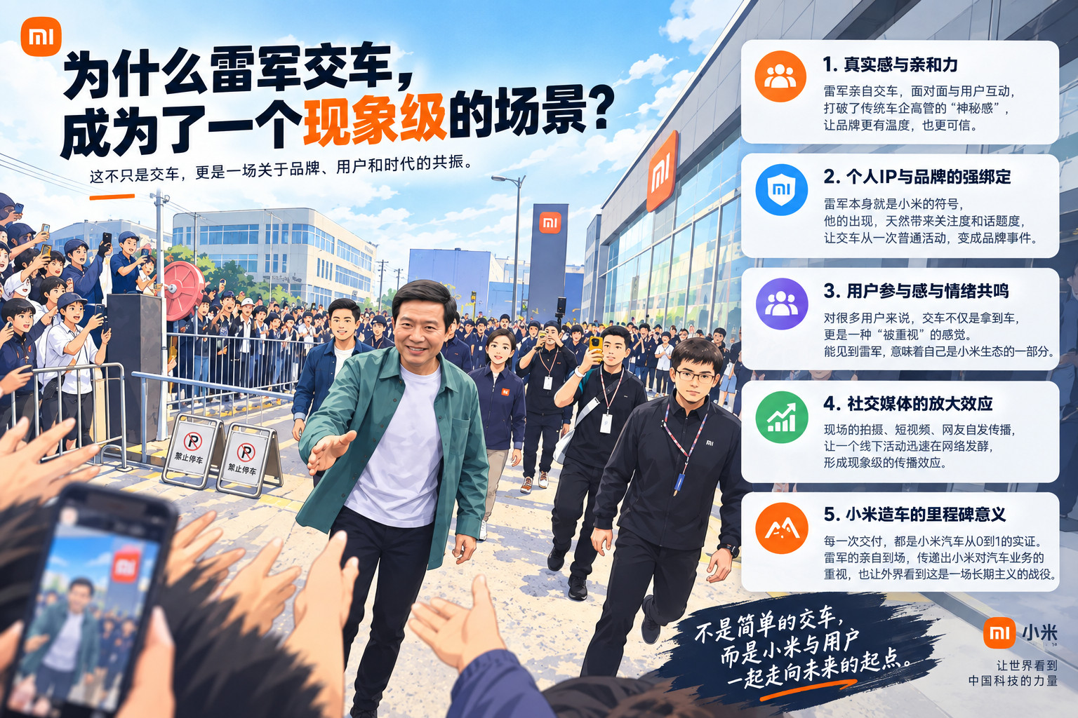 为什么雷军交车，会变成一个现象级场景？一个老板亲自下场交车，用户却像追明星一样围着他。这其实已经不是